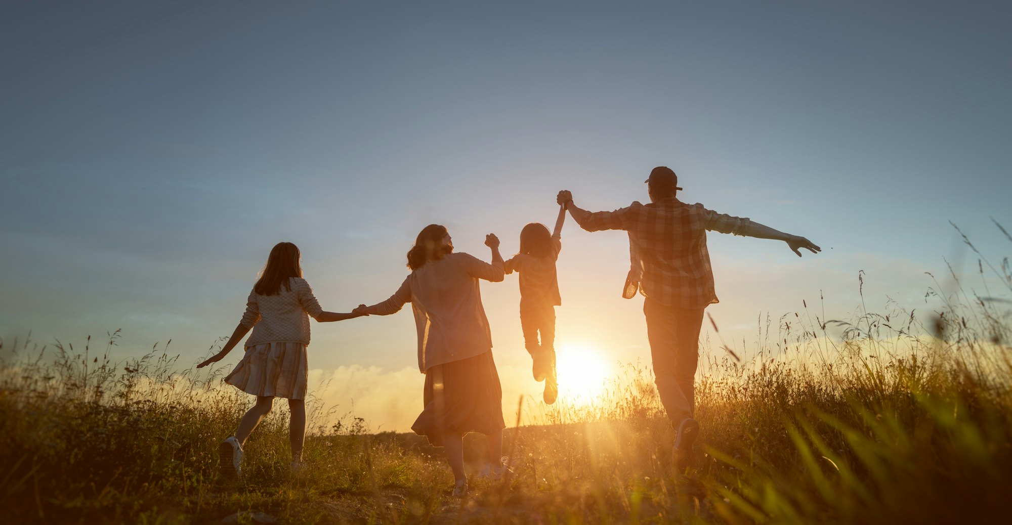 Happy family in the park